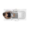 Tub4two Acrylic Walk-in Bathtub With Outward Swing Door, Air + Hydro + Independent Foot Massage 32″x60″ (81cm X 152cm)