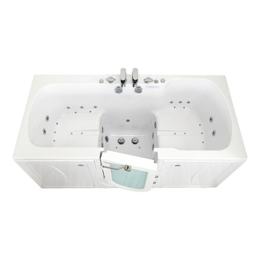 Big4two Two Seat Walk-in Bathtub With Outward Swing Door, Air + Hydro + Independent Foot Massage 36″x80″ (91cm X 203cm)