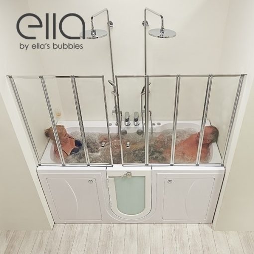 Big4two Two Seat Walk-in Bathtub With Outward Swing Door, Air + Hydro + Independent Foot Massage 36″x80″ (91cm X 203cm)