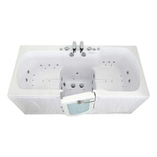 Big4two Two Seat Walk-in Bathtub With Outward Swing Door, Air + Hydro + Independent Foot Massage 36″x80″ (91cm X 203cm)