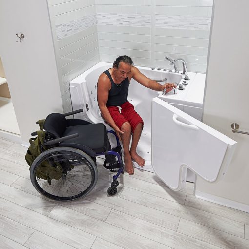 Transfer30 Wheelchair Accessible Walk-In Bathtub w/ 2PC Fast Fill Faucet – 30″W x 52″L (76cm x 132cm) - transfer30 wheelchair accessible walk in bathtub 30″w x 52″l 76cm x 132cm |