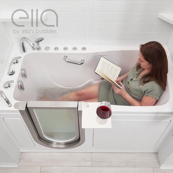 Girl in Walk In Tub with Door and Seat for Elderly Disabled Handicap