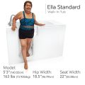 Ella Standard 30×52 Acrylic Hydro Therapy Massage Walk In Bathtub