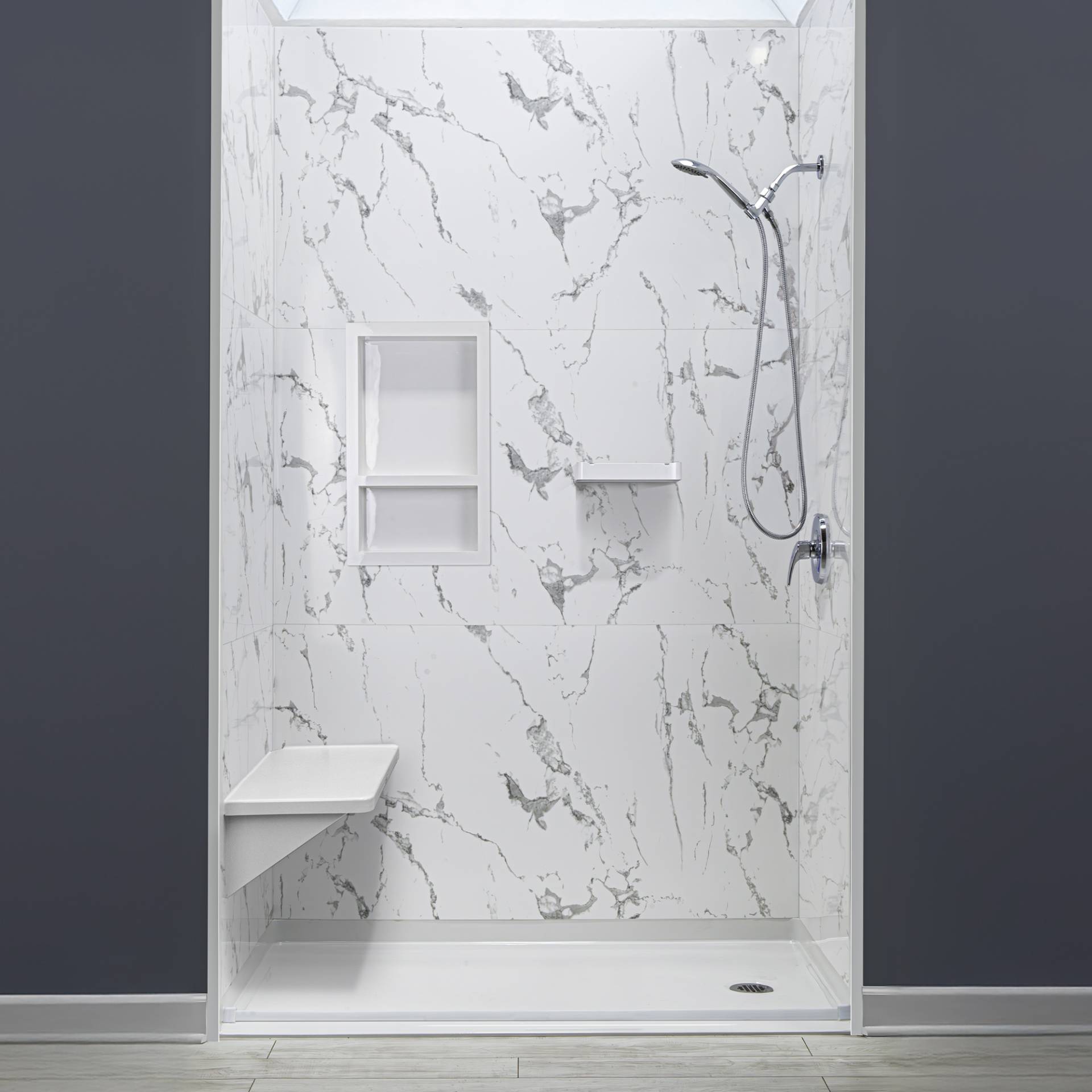 Acrylic Shower Wall Surround 9 Piece 36″ x 60″ x 96″ - Acrylic Shower Wall Surround 9 Piece niche shelf |