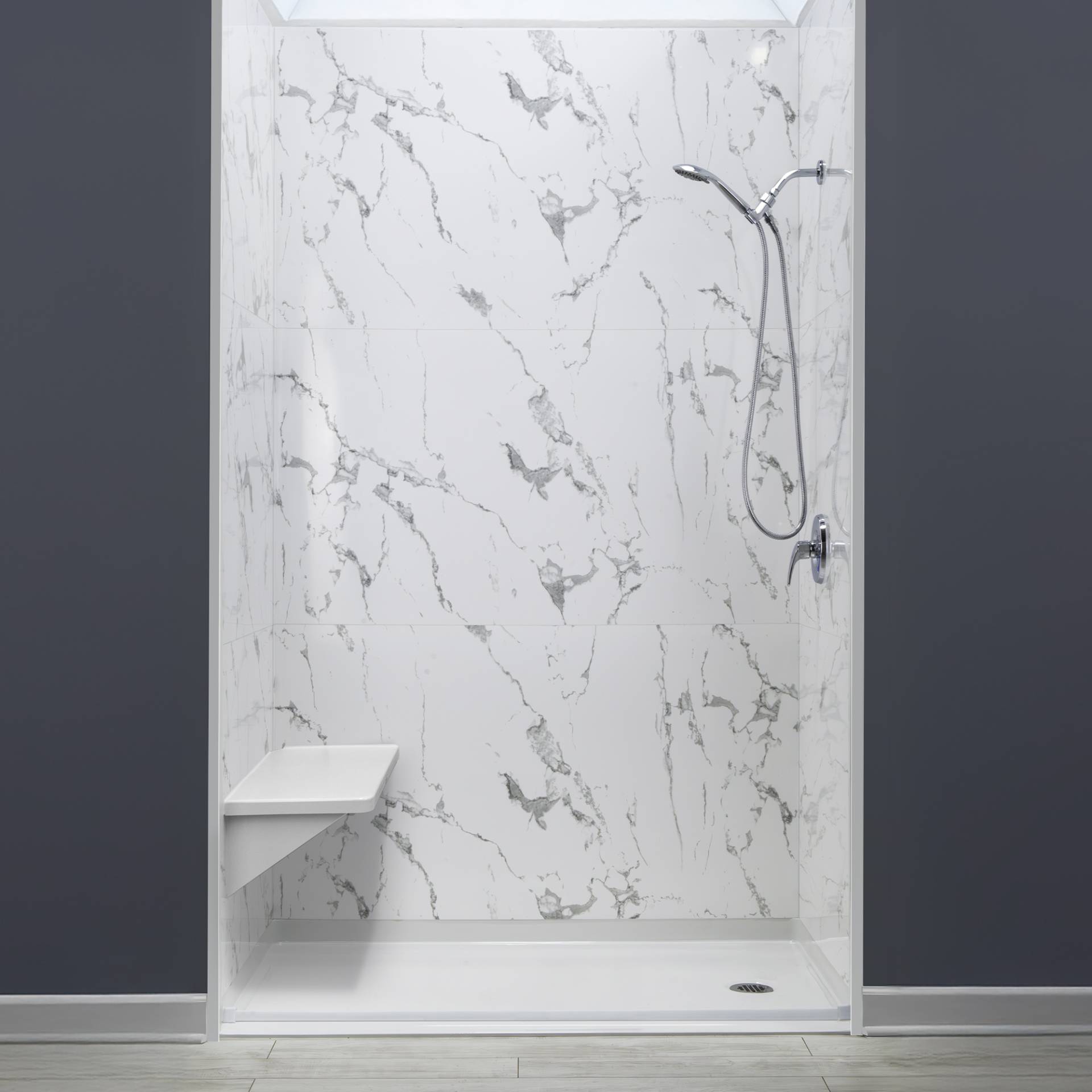 Acrylic Shower Wall Surround 9 Piece 36″ x 60″ x 96″ - Acrylic Shower Wall Surround 9 Piece corner seat |