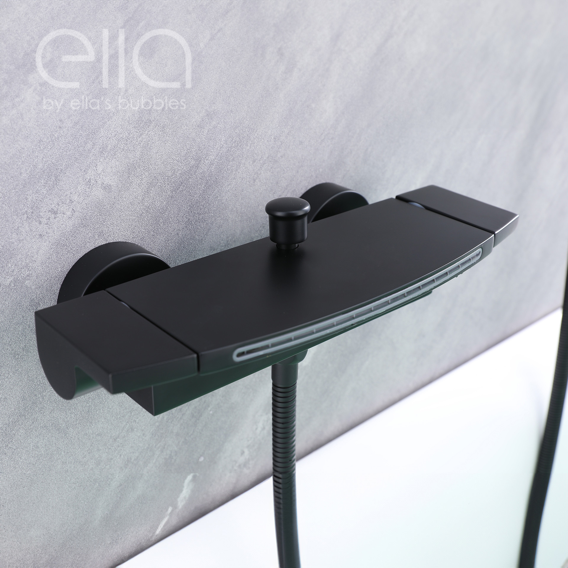 Waterfall Bathtub Faucet Wall Mount with 24" Slider and Hand Held Shower - DT9A6084 |