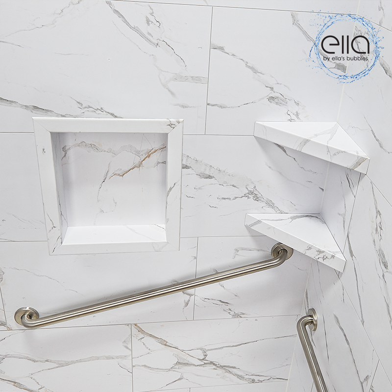 Tongue & Groove PVC Carrara Tile 25"x15" - shower bases bathtubs gallery 3 |