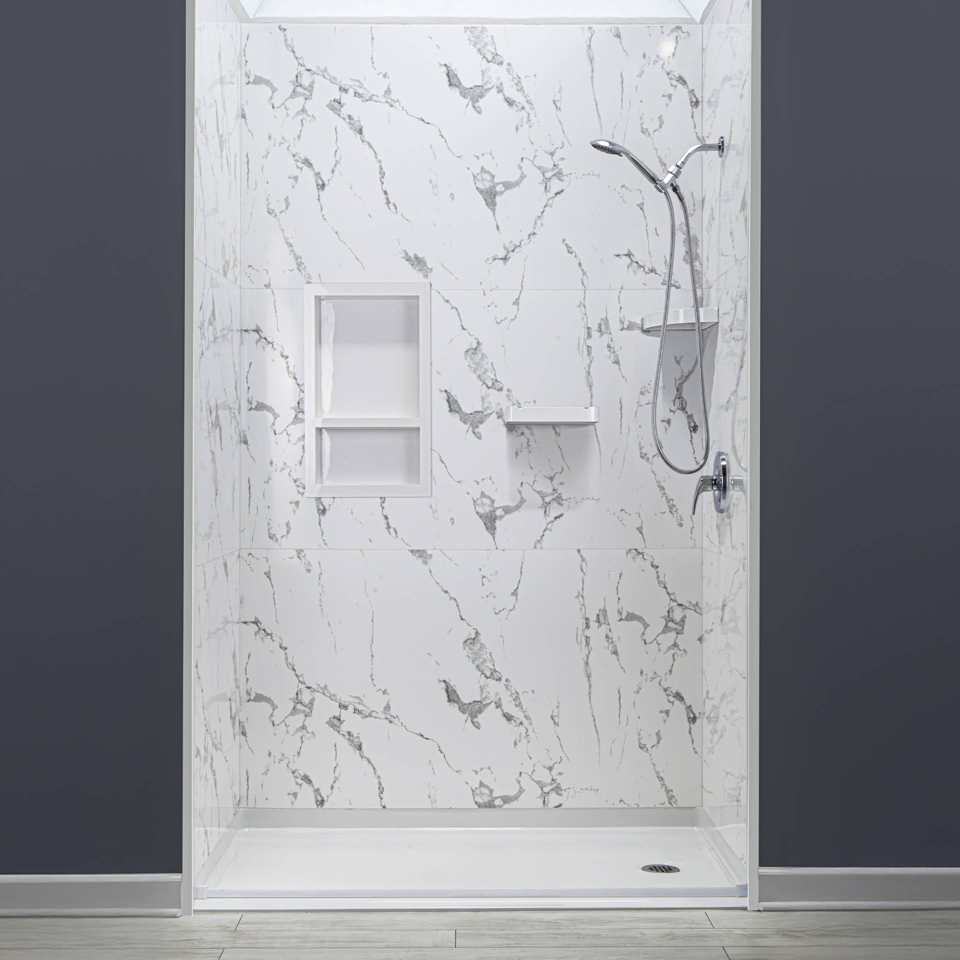 Acrylic Shower Wall Surround 9 Piece 36″ x 60″ x 96″ - Acrylic Shower Wall Surround 9 Piece shelf niche |