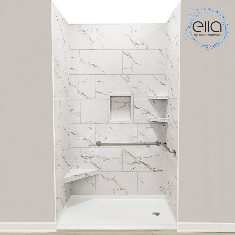 Tongue & Groove PVC Carrara Tile 25"x15" - shower bases bathtubs gallery 8 |
